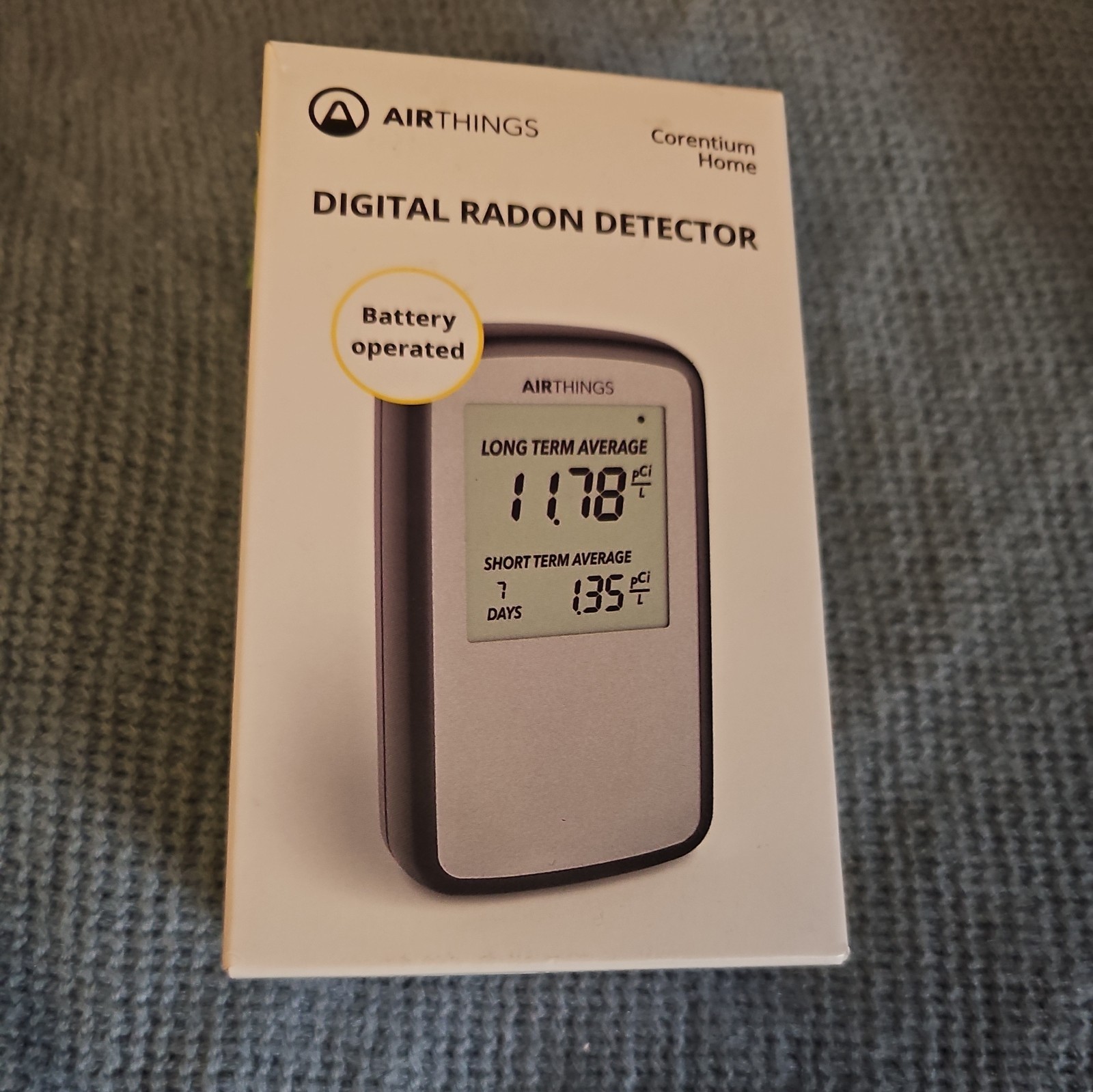 Airthings 223 Corentium Home Radon Detector Portable, Lightweight & Easy to Use 