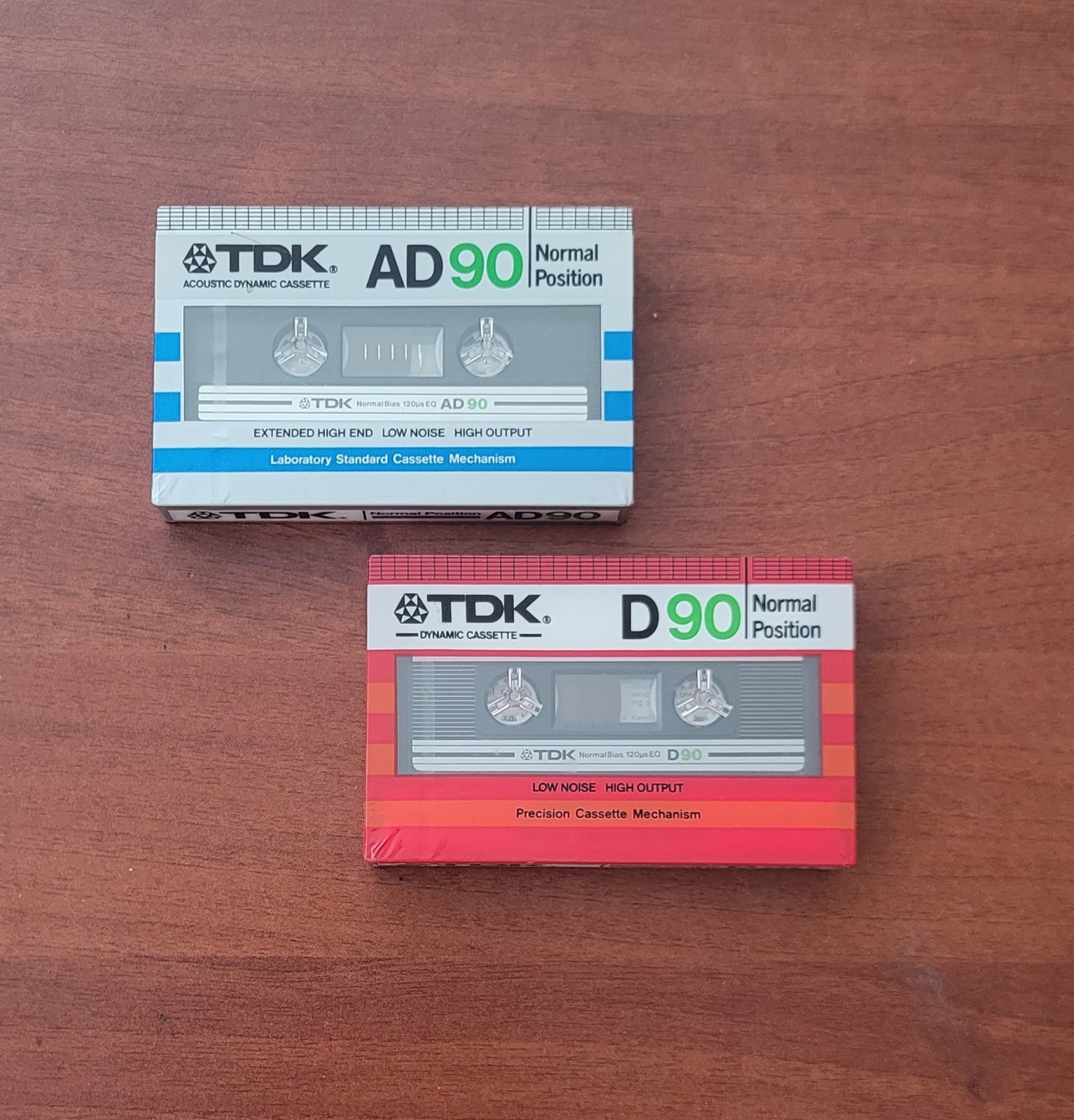 TDK AD90 & TDK D90 Type 1 Normal Position Blank Audio Cassette Tapes New c.1982