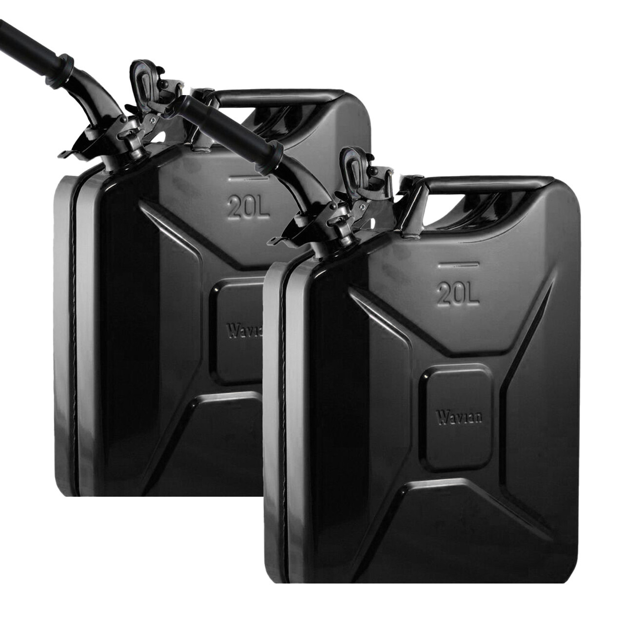 Wavian 3010 USA Leak-Proof Steel Jerry Gas Can Spout 20L w/ Nozzle Black 2-Pack Wavian 3010 USA Leak-Proof Steel Jerry Gas Can Spout 20L w/ Nozzle Black 2-Pack