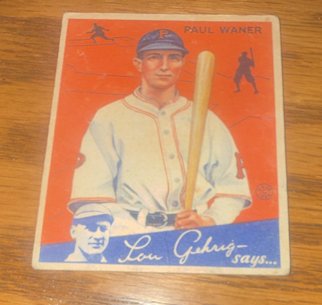 Goudey 1934 Big League Chewing Gum Paul Waner Pittsburgh Pirates Card #11