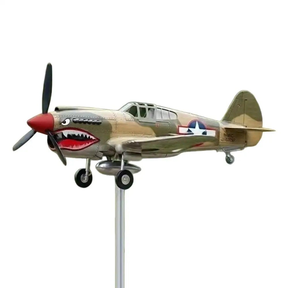 2D Shark Mouth Airplane Wind Spinner Metal Garden Weather Vane Yard Decor