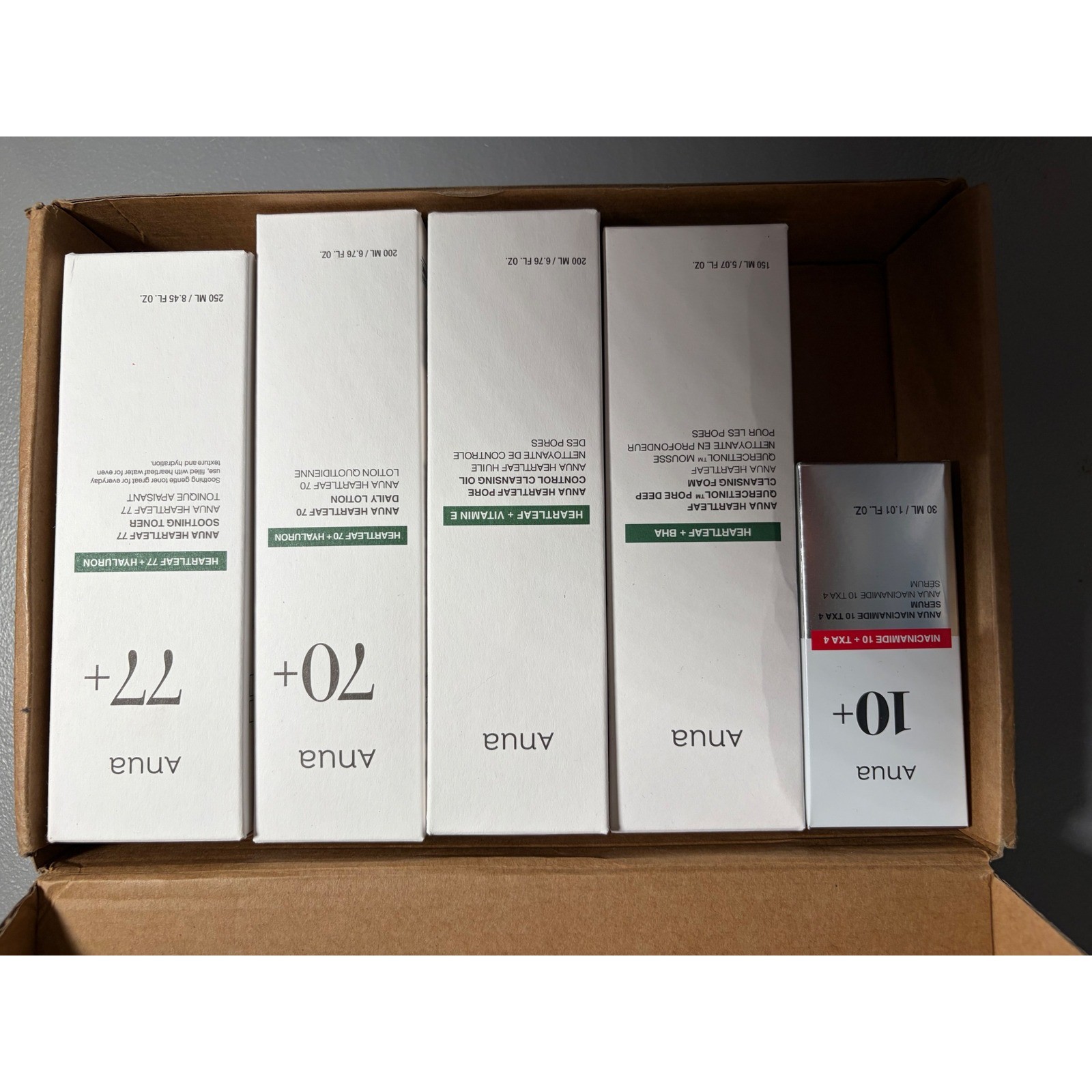 Anua 5-Piece Skincare Routine Lot Toner Cleansing Oil Niacinamide Serum BHA New