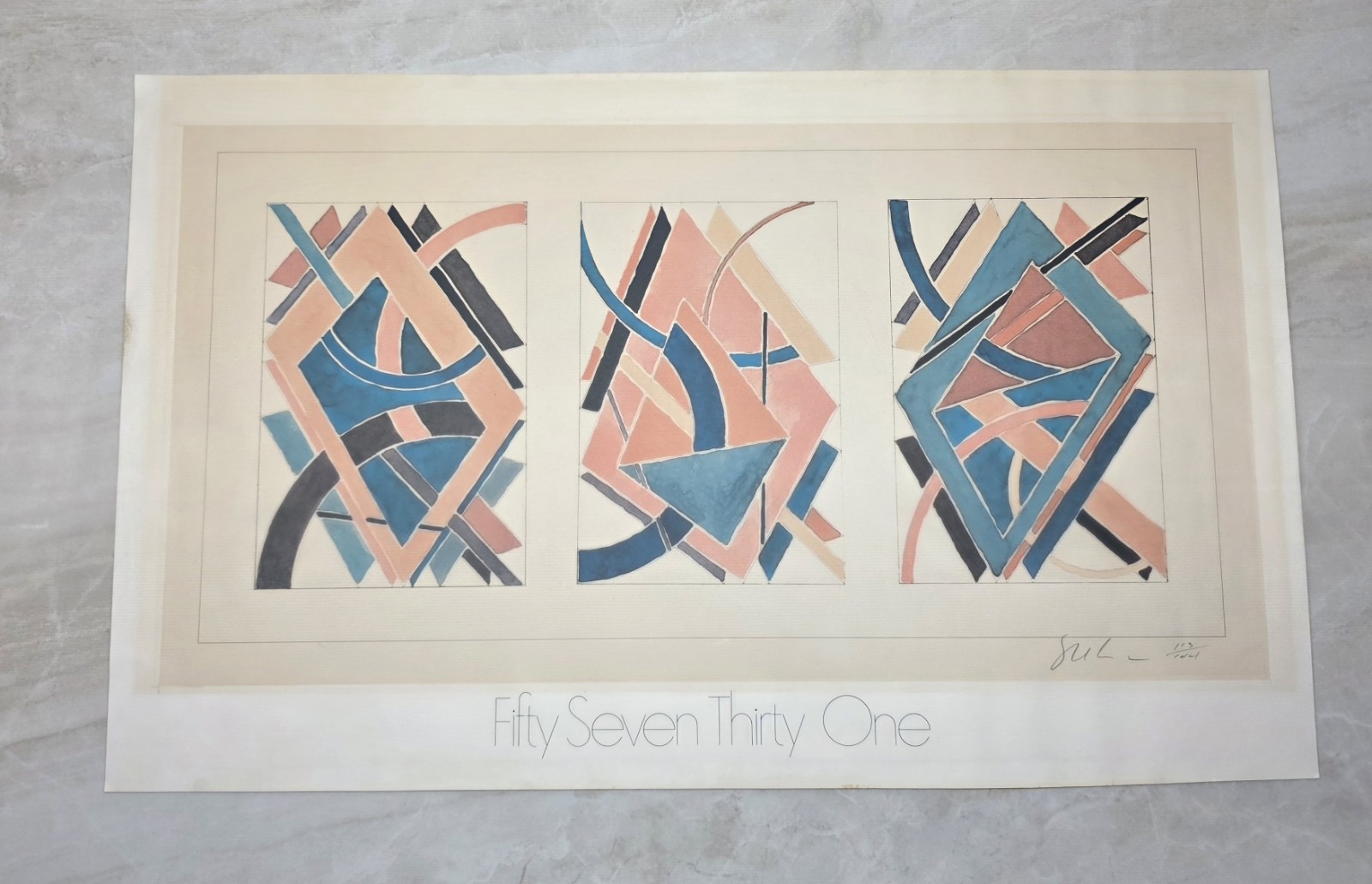 Rare William T. Williams Fifty Seven Thirty One, 1971 Signed Offset Lithograph