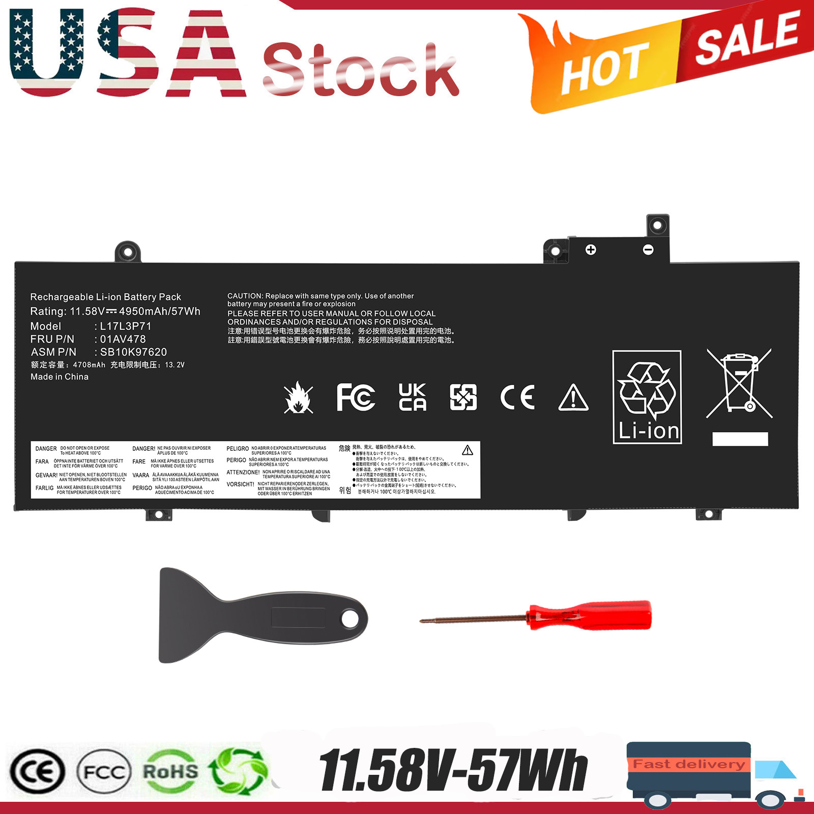 L17L3P71 L17M3P72 01AV479 Laptop Battery for Lenovo ThinkPad T480S 20L7 20L8