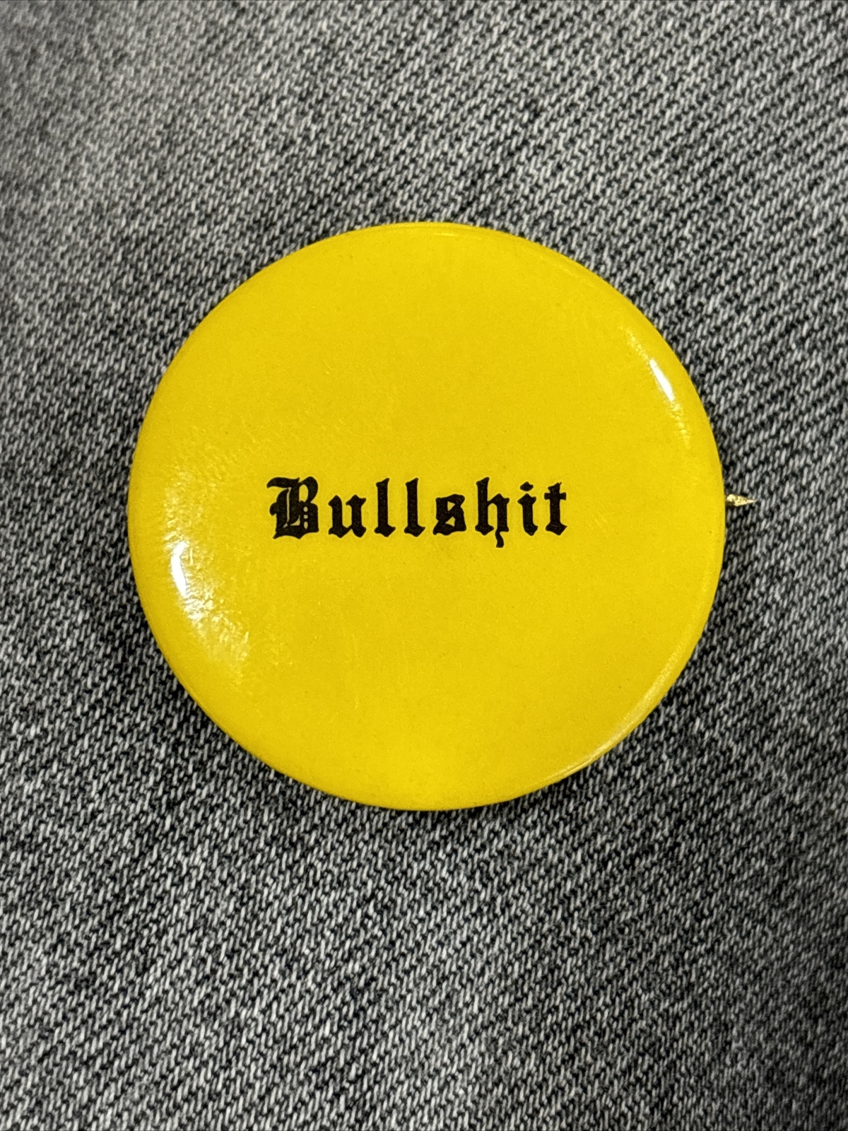 Vintage Paul W Klipsch Yellow BULLSHIT Button 1980’s 1 1/2\ Vintage Paul W Klipsch Yellow BULLSHIT Button 1980’s 1 1/2\