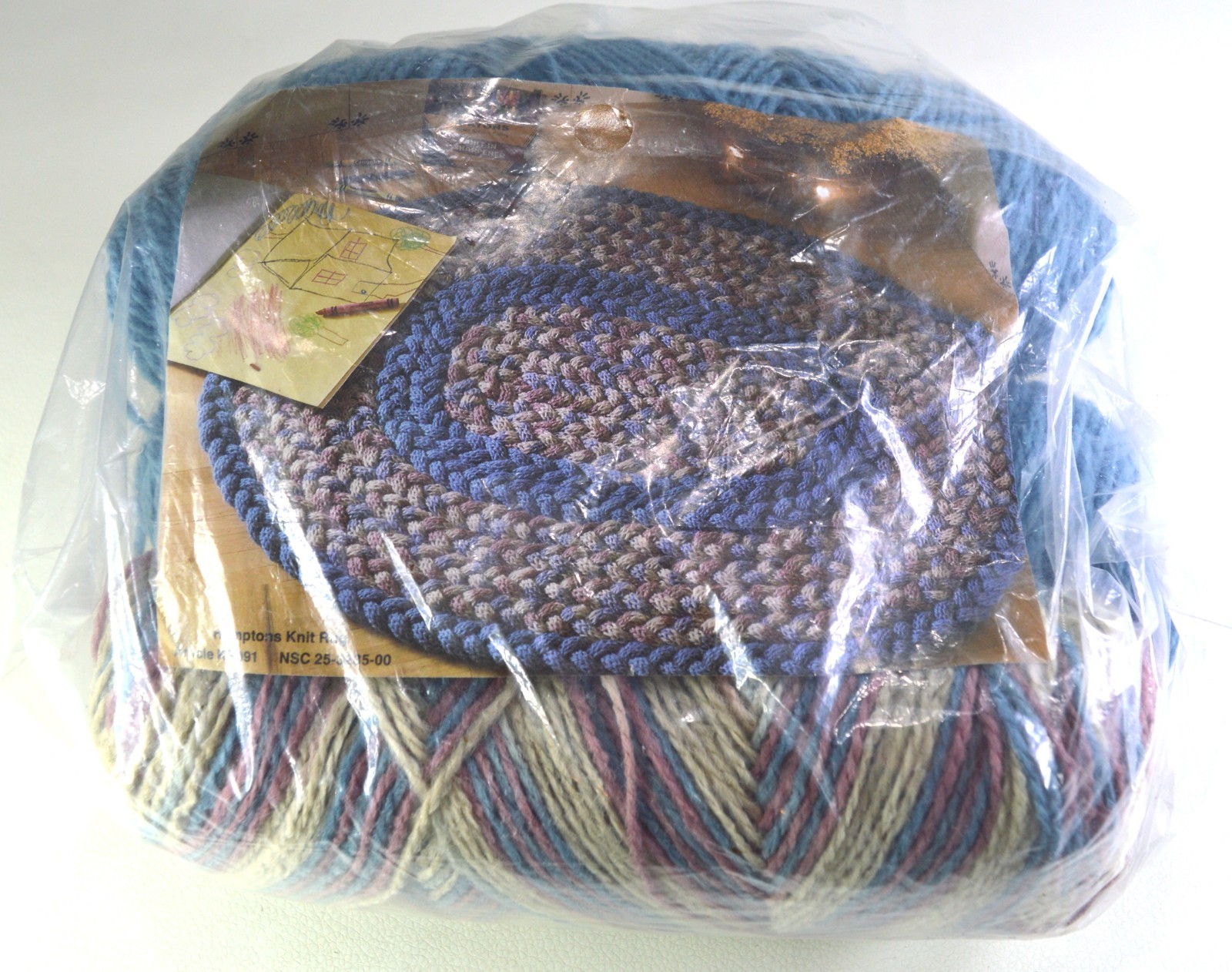 Vintage Hampton Knit Rug Kit DIY 3 Skeins RARE HTF