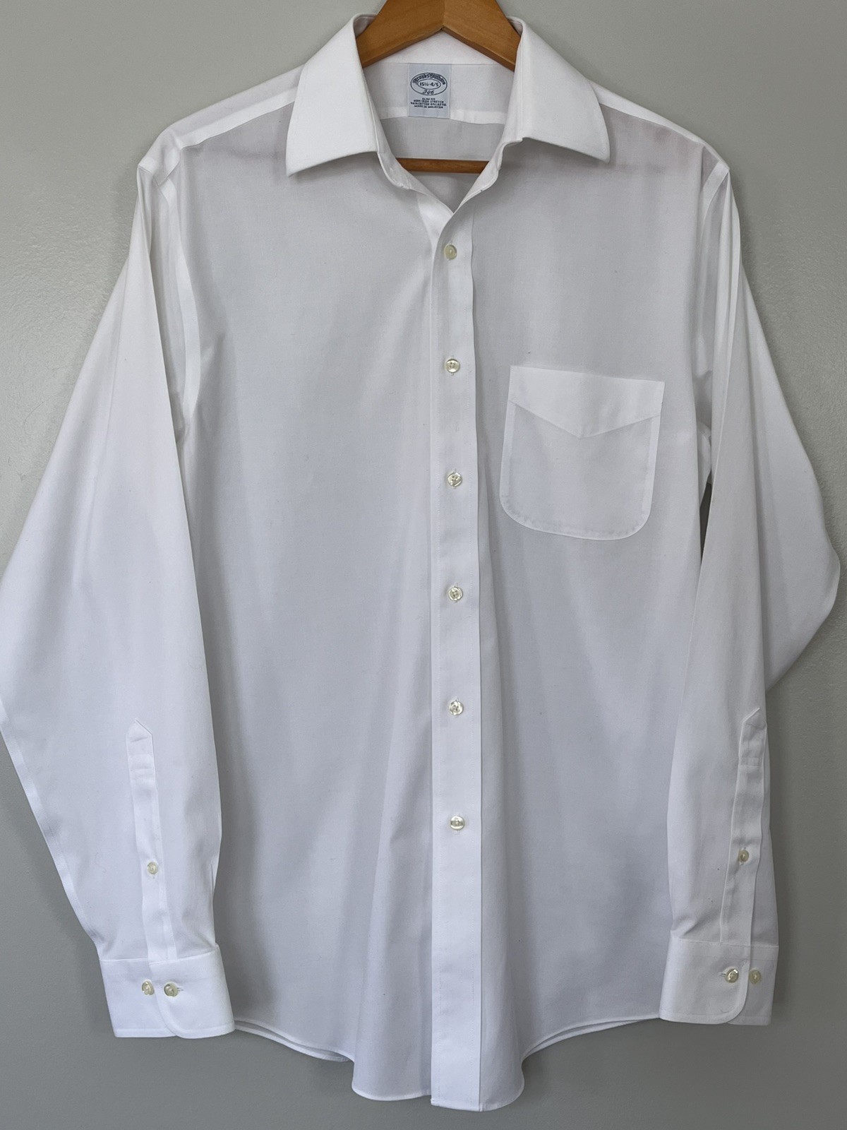 Brooks Brothers 346 Mens 15.5 34/35 Slim Fit Non Iron Stretch Shirt White
