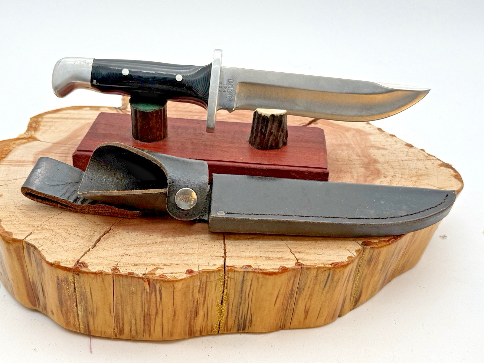 Vintage Pre Date Buck USA 124 Frontiersman with Original Sheath--clean--2261.26