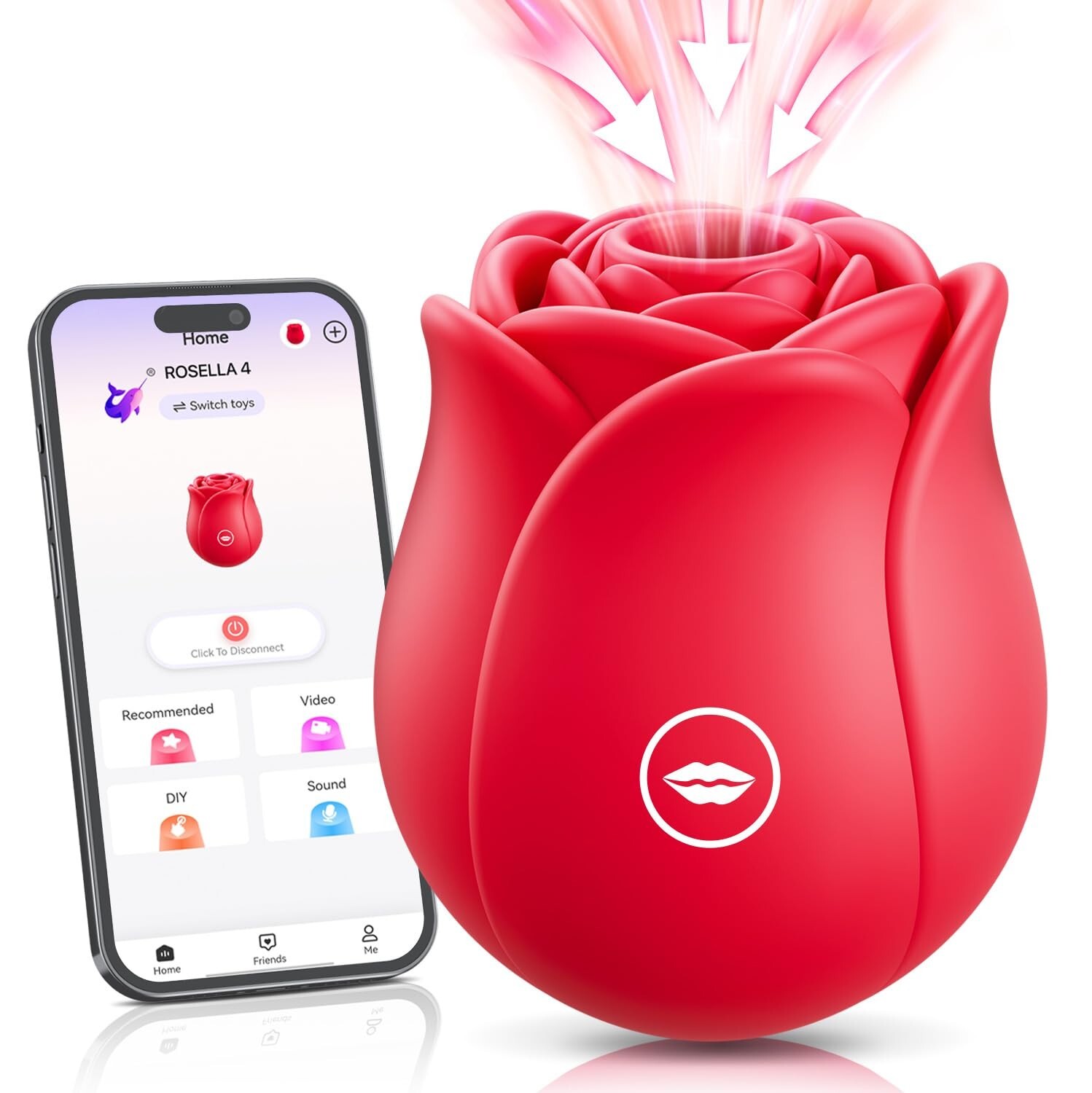 Rose-Sucking-Vibrator-10 Speed-Clit-Nipple-Sucker-Massager-Toy-use Lubricant US