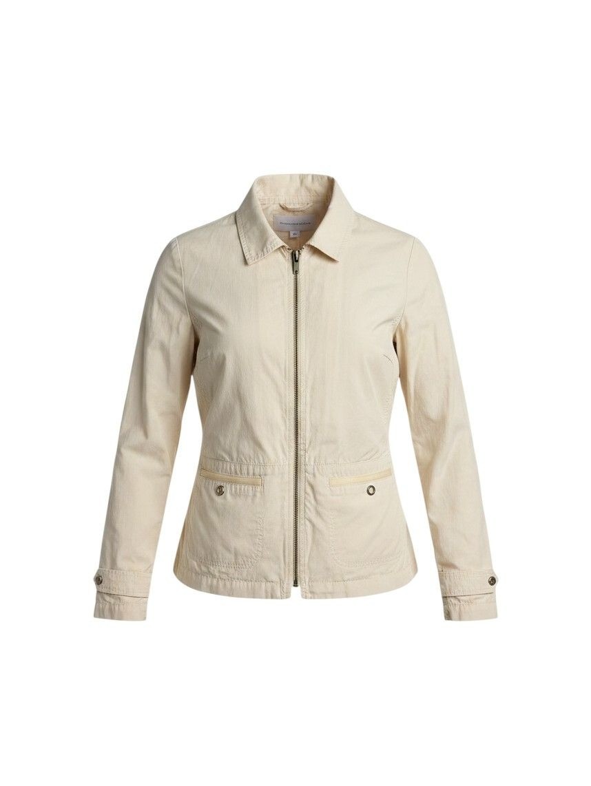 Chico\'s Beige Zip-Front Jacket Womens Long Sleeve Size 2 Chico\'s Beige Zip-Front Jacket Womens Long Sleeve Size 2