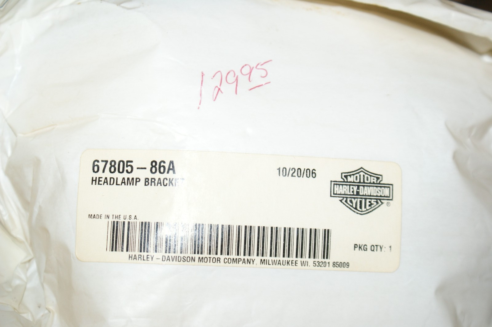 NOS Genuine Harley Davidson headlamp bracket USED 4 DISPLAY ONLY