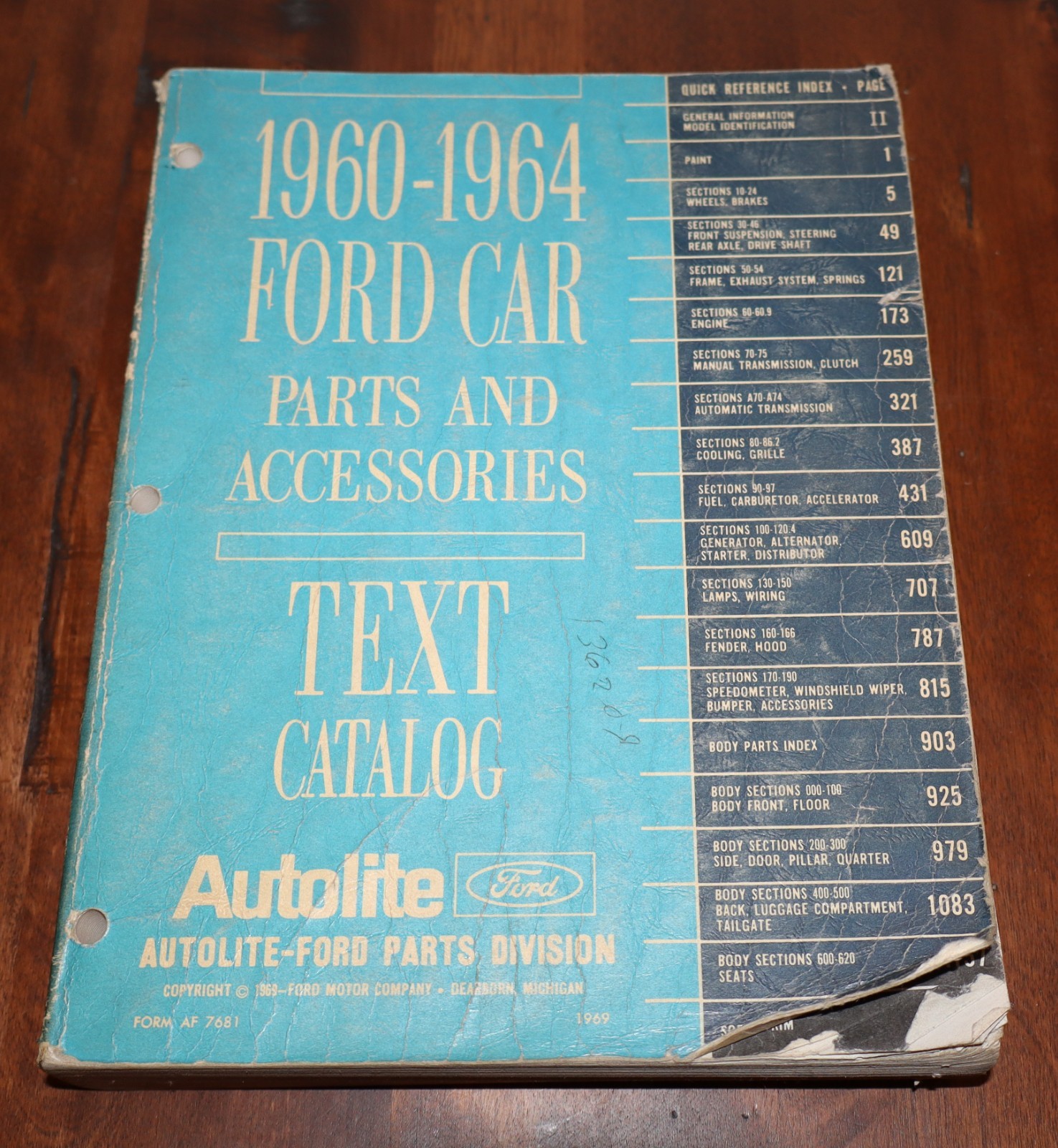 1969 OEM ORIGINAL 1960-1964 FORD PARTS AND ACCESSORIES CATALOG NOT REPRINT 1969 OEM ORIGINAL 1960-1964 FORD PARTS AND ACCESSORIES CATALOG NOT REPRINT