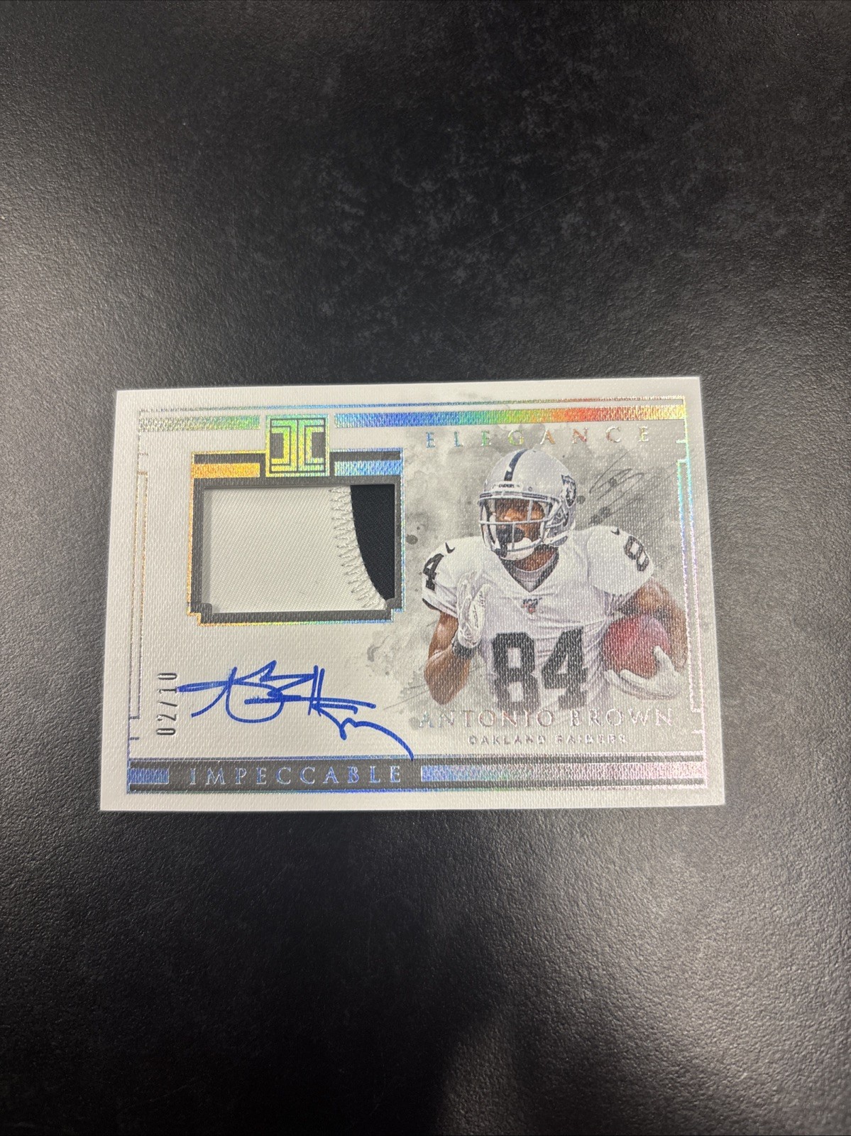 2019 Impeccable Antonio Brown Elegance Jersey Auto Platinum 2/10 Raiders