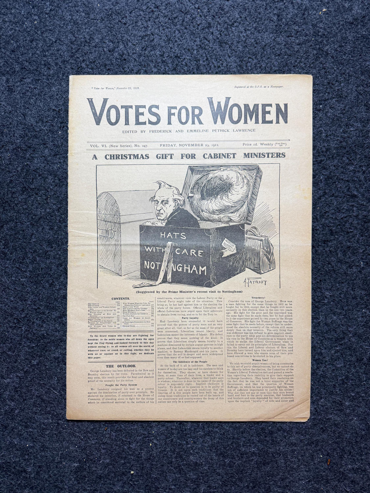 1912 Womens Liberation Newspaper, Feminist Suffragist Ephemera, Original Antiqu