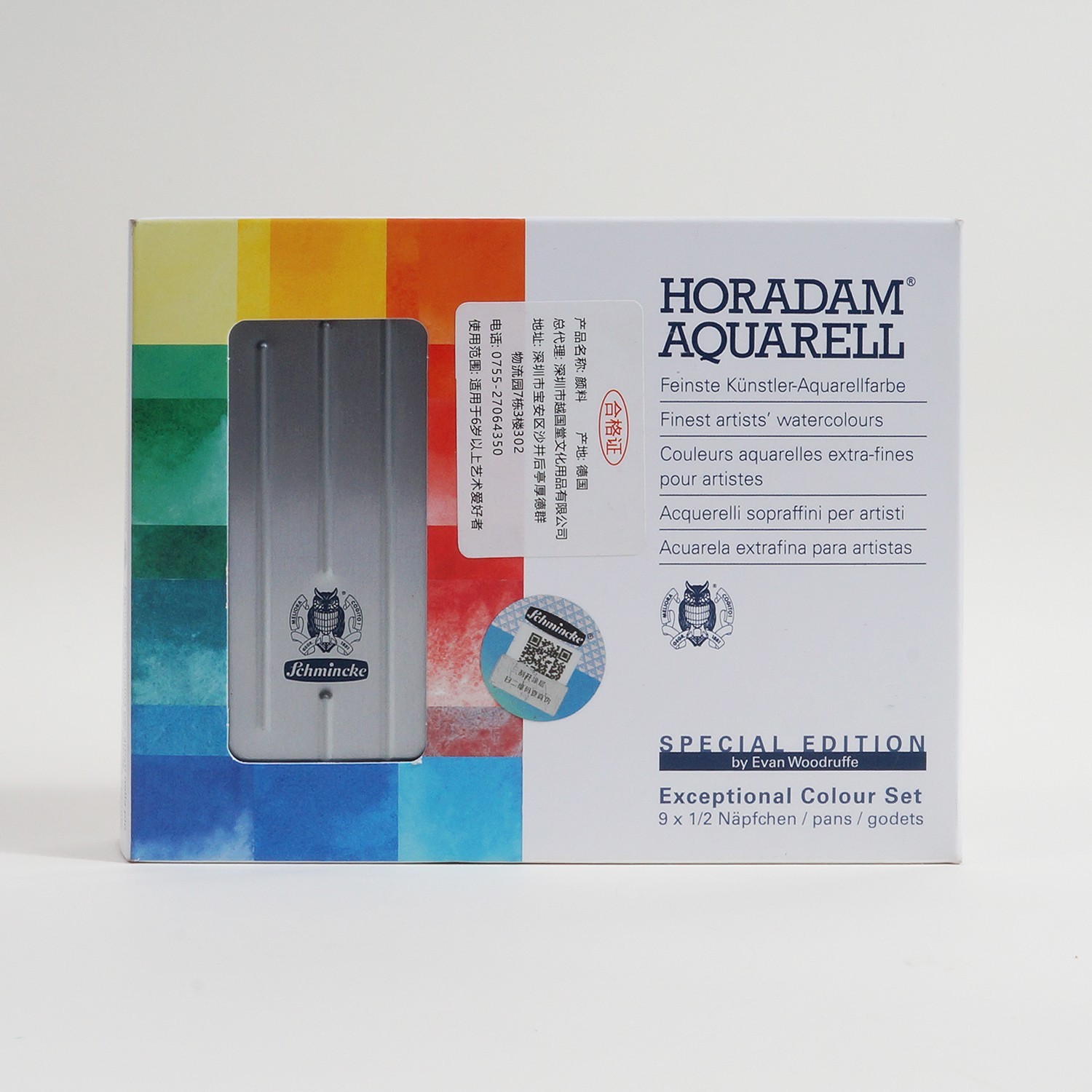 Schmincke Horadam Aquarell Evan Woodruffe Exceptional Colour Set 9 Half Pans