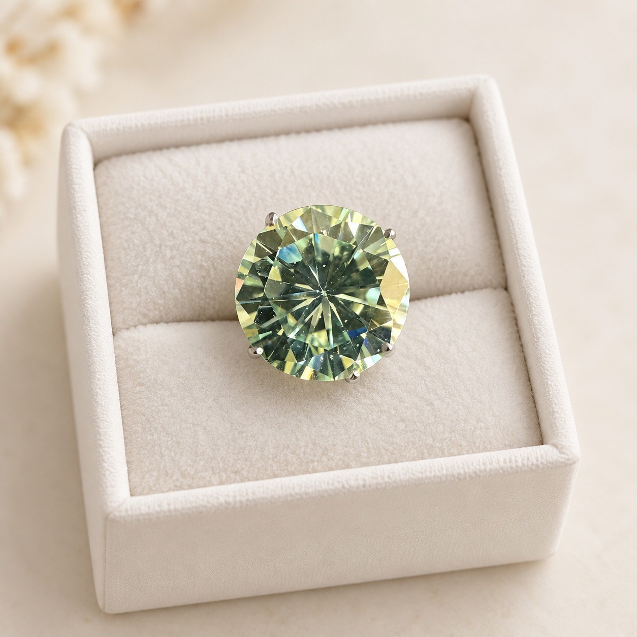 Loose Diamond Green Labcreated Moissanite Size 13Mm Average Ct 6.80 Women Gift