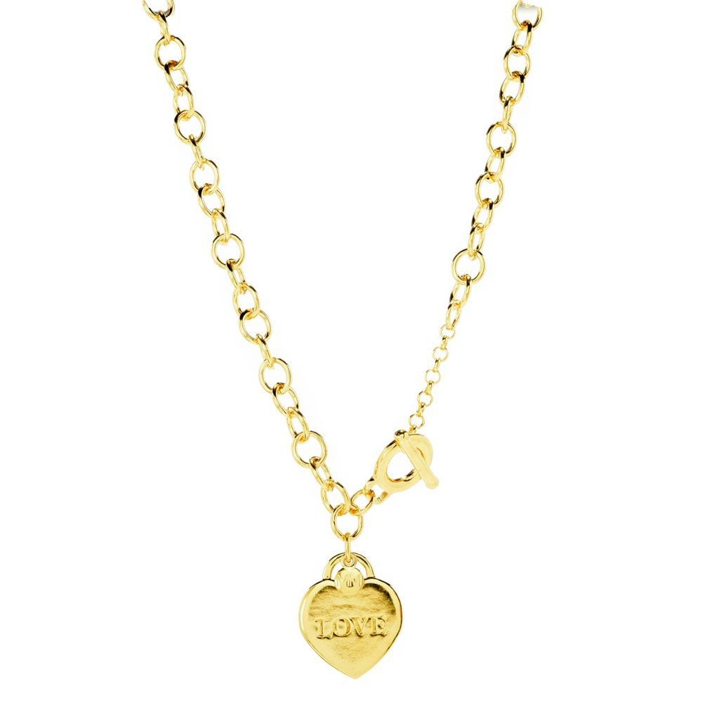MAYAMAR 24K Gold Plated Heart Charm Rolo 18\