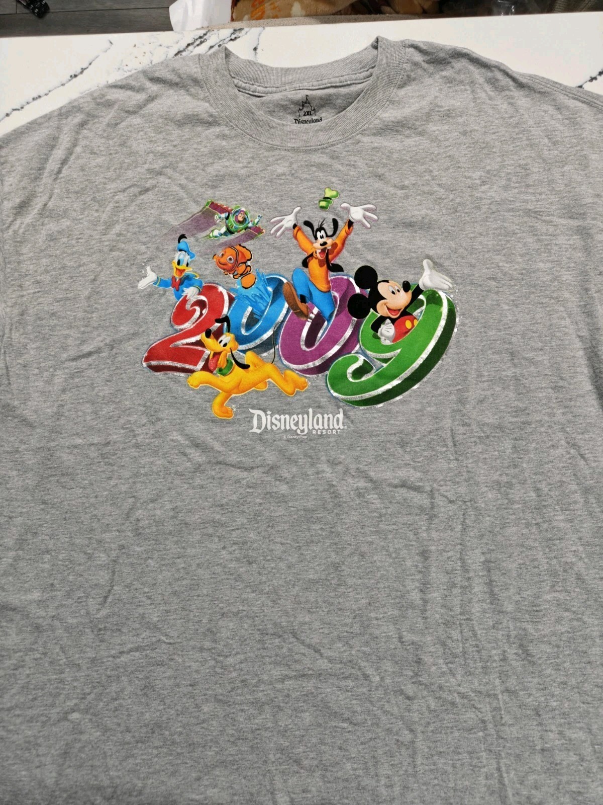 Vintage Disneyland Graphic T-shirt 2009 2XL Grey Mickey And Friends Vintage Disneyland Graphic T-shirt 2009 2XL Grey Mickey And Friends