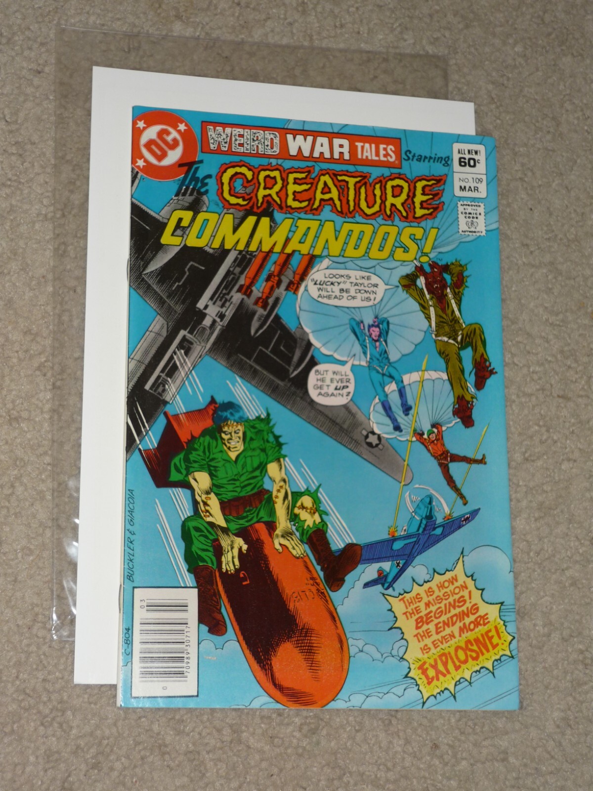 1983 Weird War Tales #109 DC Comics, Creature Commandos, James Gunn