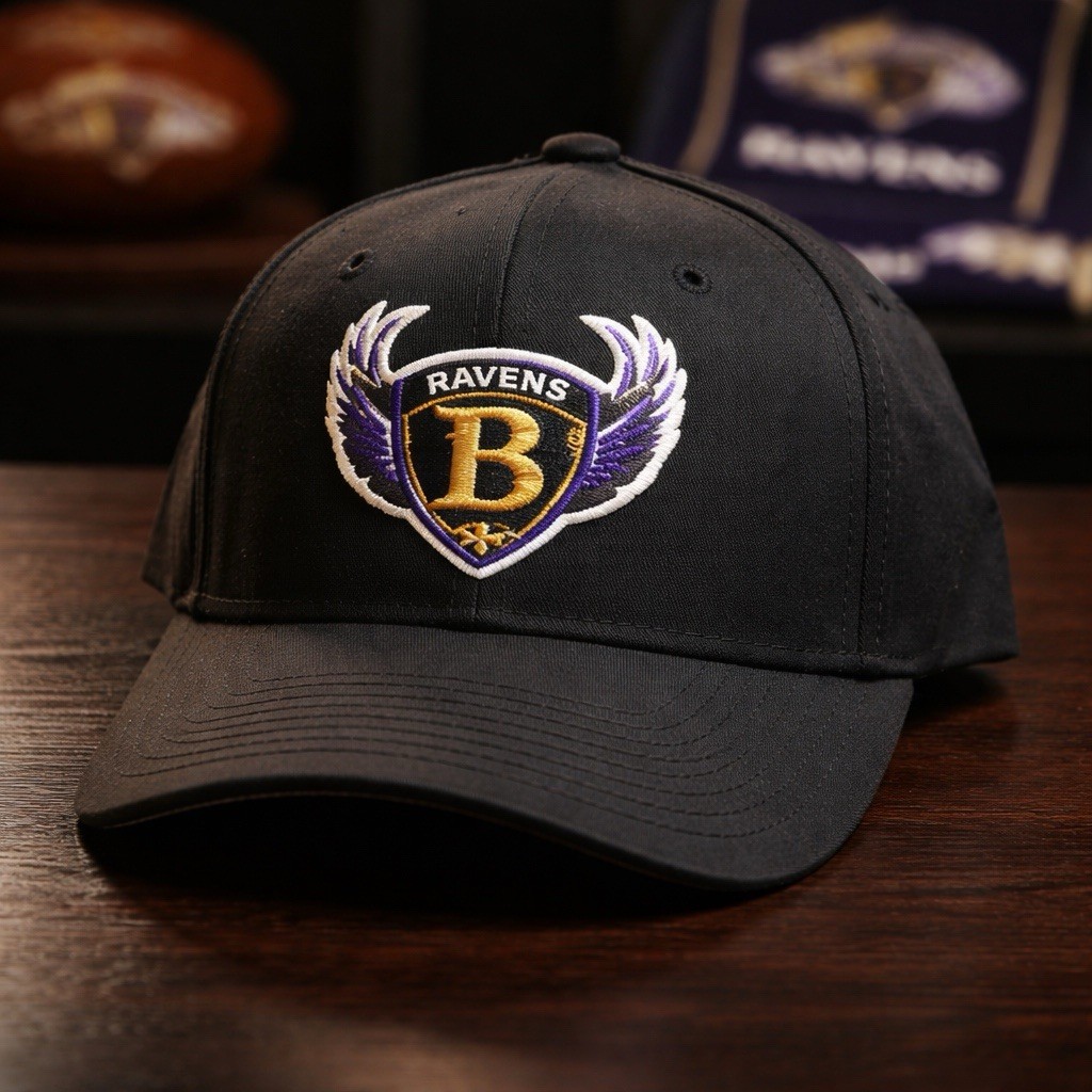 Vintage 1996 Starter Baltimore Ravens 🐦‍⬛ Shield Hat Solid Black Lamar Jackson