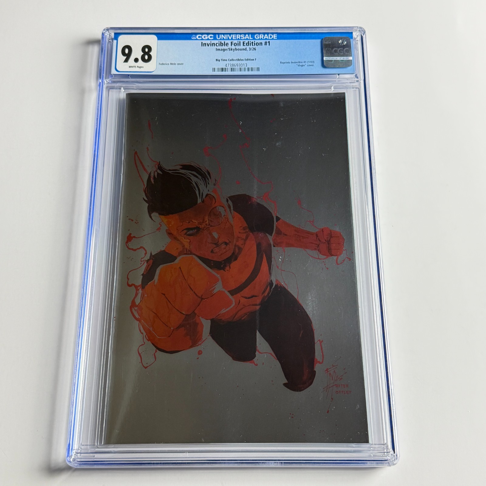 Invincible Foil Edition #1 CGC 9.8 Federico Mele Virgin Edition F BTC Ltd 750