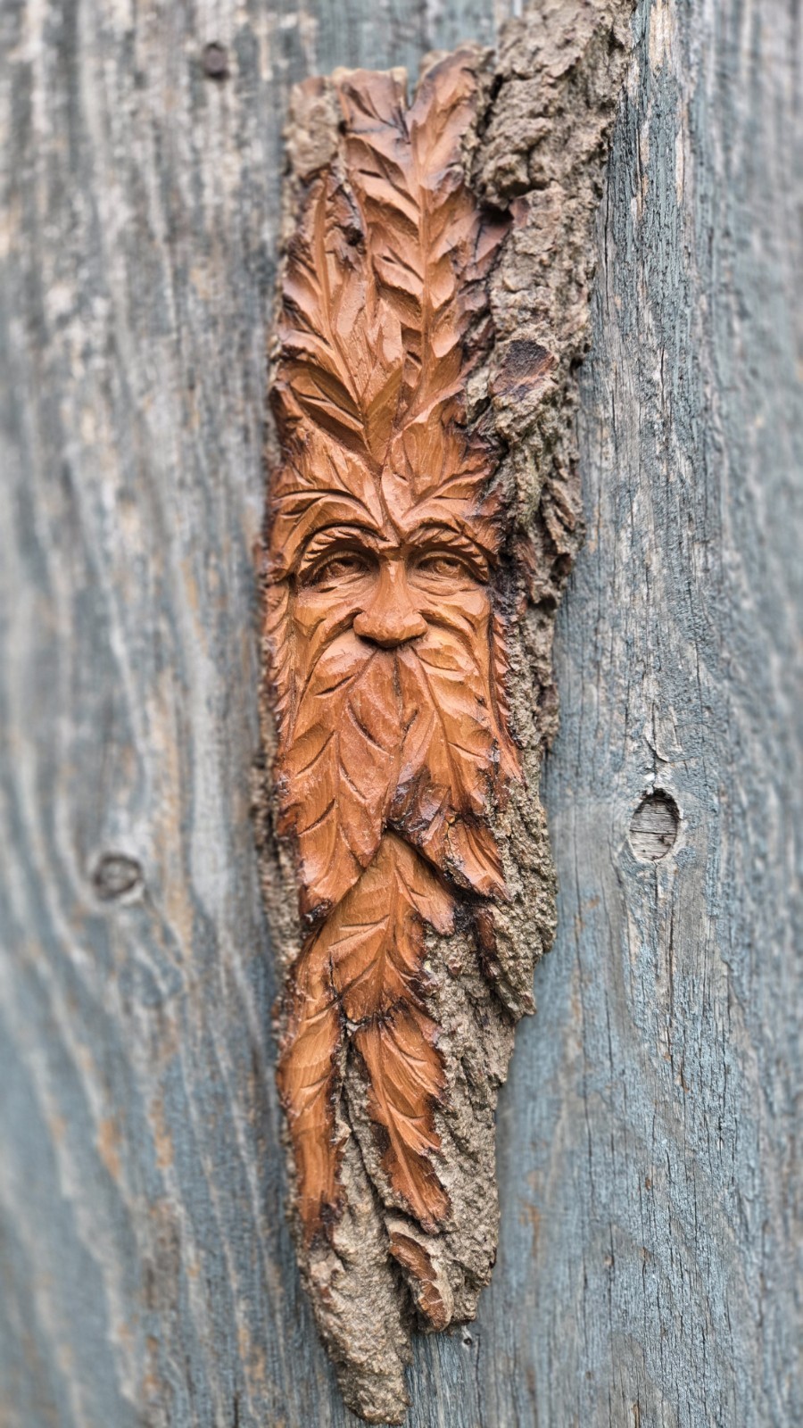Wood Spirit Tree Spirit Greenman Wood Carving Sculpture Original Wood Spirit Tree Spirit Greenman Wood Carving Sculpture Original