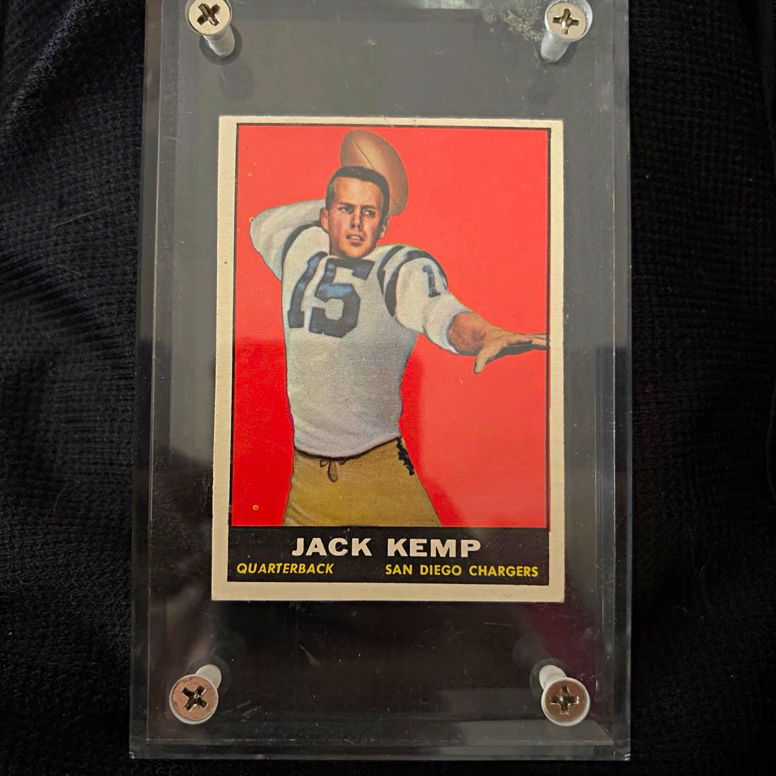 1961 Topps Football Jack Kemp 5-Card Encased Lot #12 #42 #44 #88 Bills Chargers 1961 Topps Football Jack Kemp 5-Card Encased Lot #12 #42 #44 #88 Bills Chargers