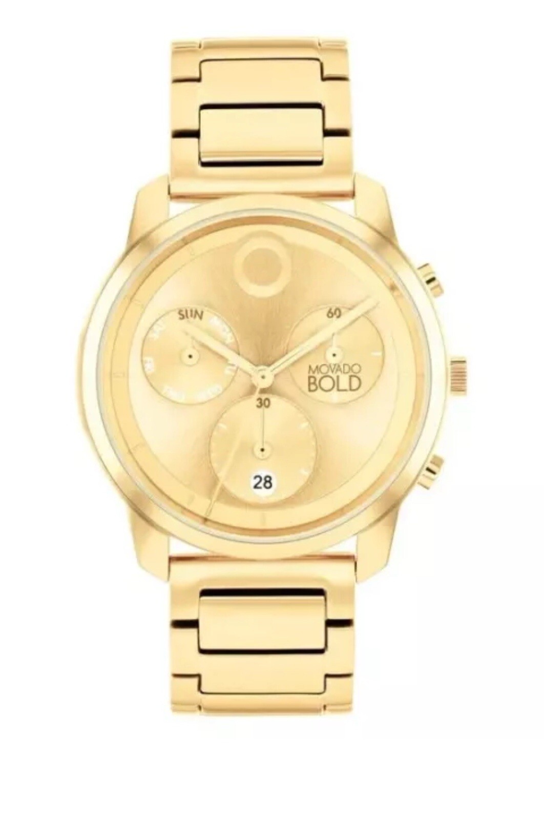 Brand New Movado Bold Element Men’s Gold Tone 42mm Chronograph Watch 3601023 Brand New Movado Bold Element Men’s Gold Tone 42mm Chronograph Watch 3601023