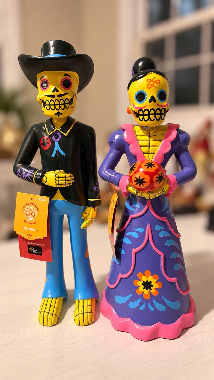 Dead of the day couple figurine set featuring “El Don” and an elegant Catrina Dead of the day couple figurine set featuring “El Don” and an elegant Catrina