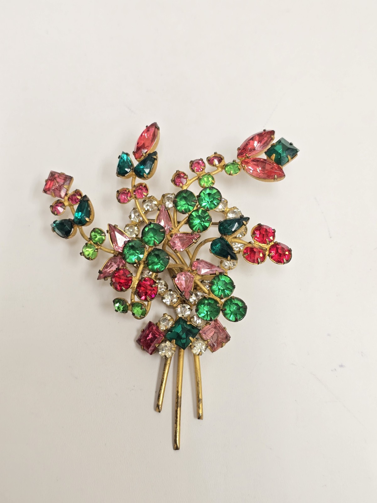 HUGE 4.25” Fashioncraft Robert Unsigned Statement Rhinestone Brooch