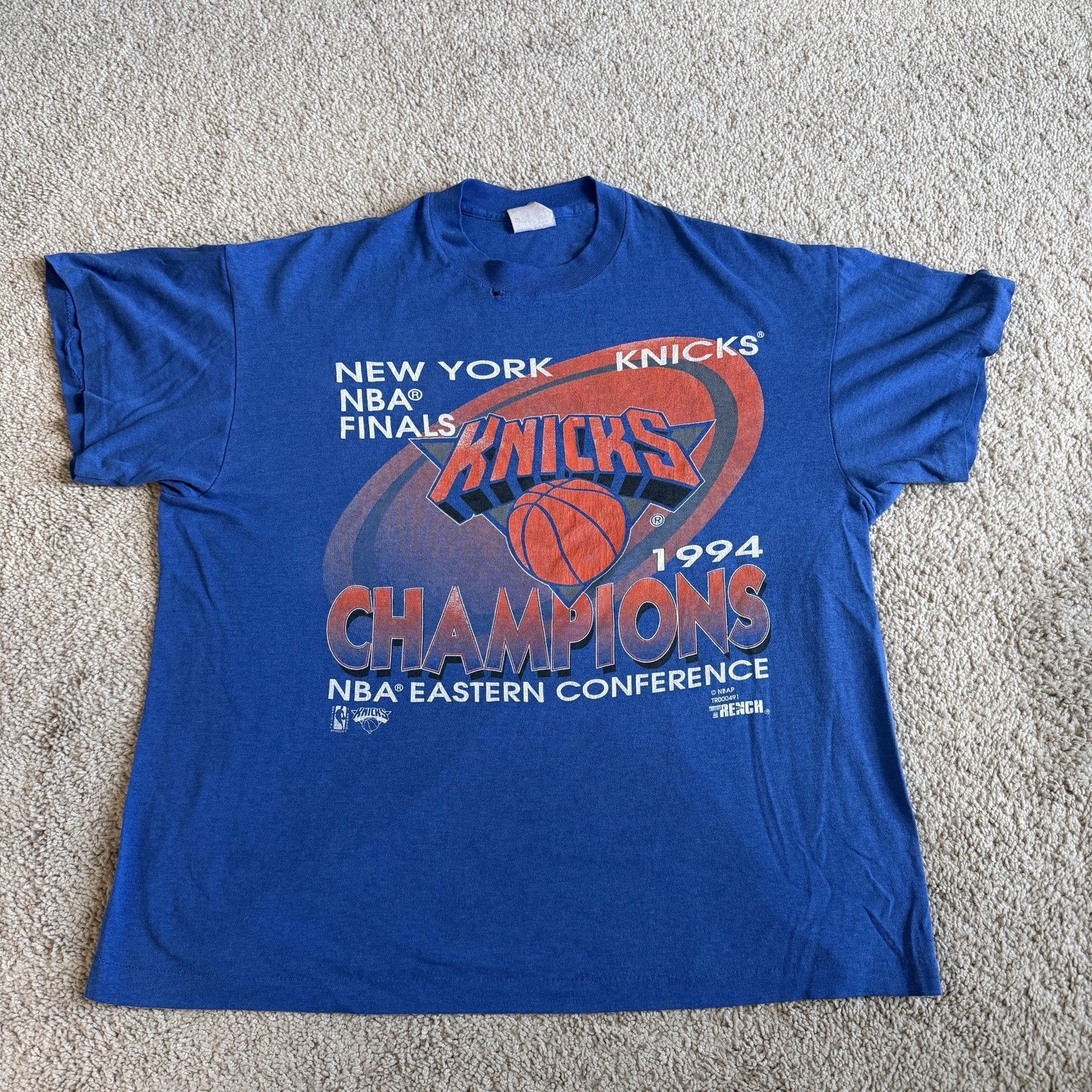 Vintage 1994 NY Knicks Eastern Conference Champions NBA Finals Tee XL Single