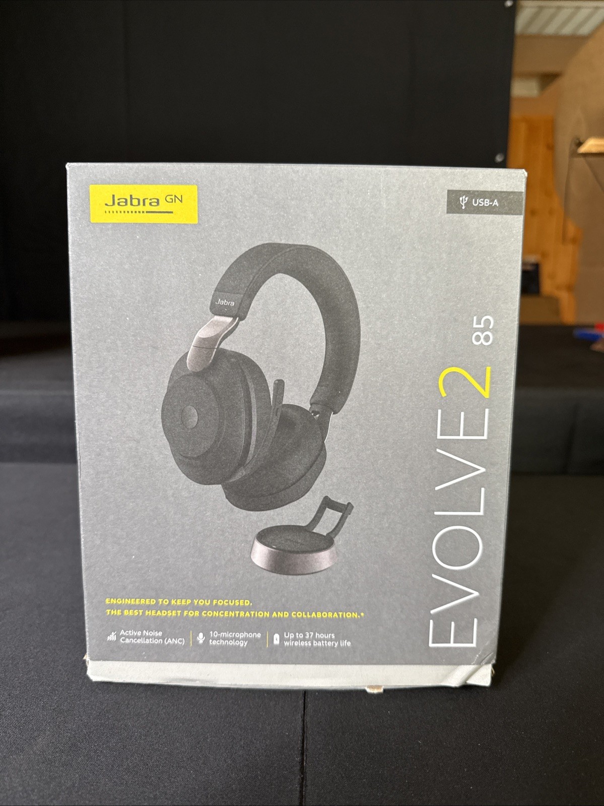 Jabra Evolve2 85 28599-989-989 USB-A UC Stereo Stand Black Wireless Headset-New