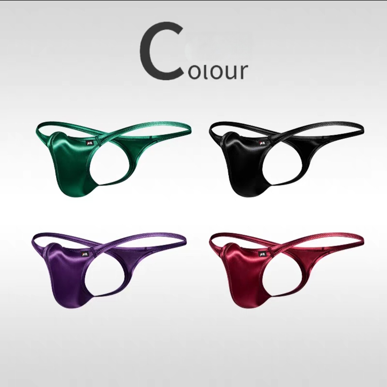 4/8pcs Men\'s  Sexy Satin Glossy Underwear Low Rise Underpants Briefs Wholesale @