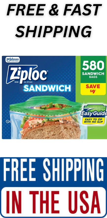 Ziploc Easy Open Tab Sandwich Bags, Durable & BPA-Free 580 count. 