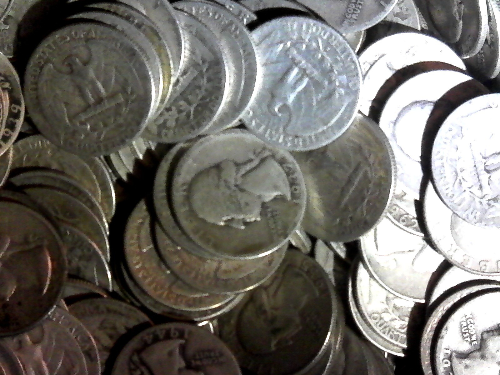 Roll of (40) 90% Silver Washington Quarters, Mixed mints 1932-1964