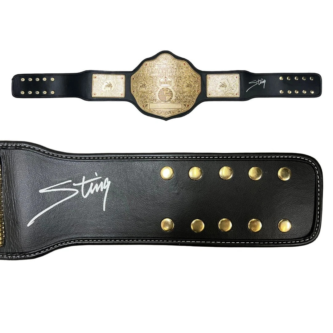 Sting autographed signed replica championship belt AEW WCW WWF NWA UWF WWE JSA
