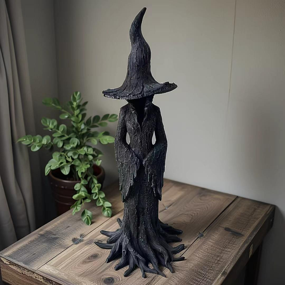 Faceless Tree Root Witch Statue 30CM Resin Halloween Gothic Spooky Outdoor Decor