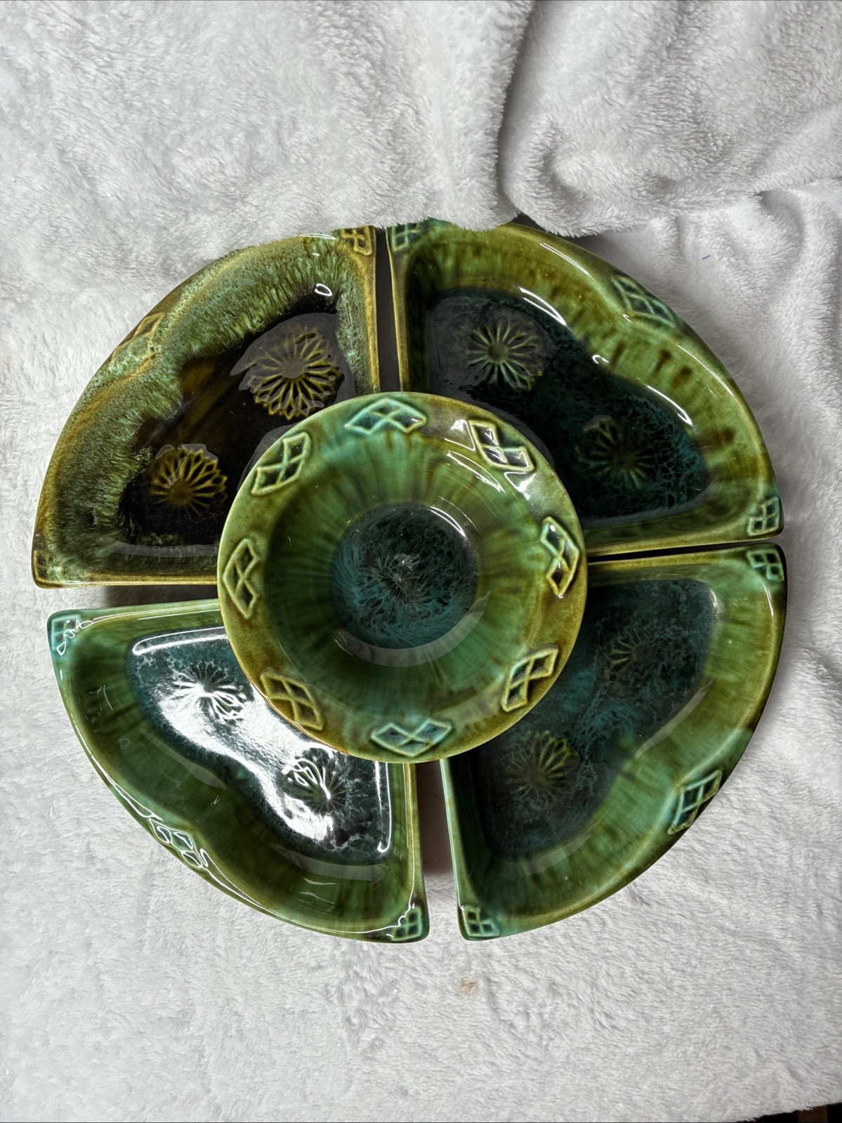 Vintage 1960’s/70’s Ceramic Chip and Dip Serving Trays by Wade of California