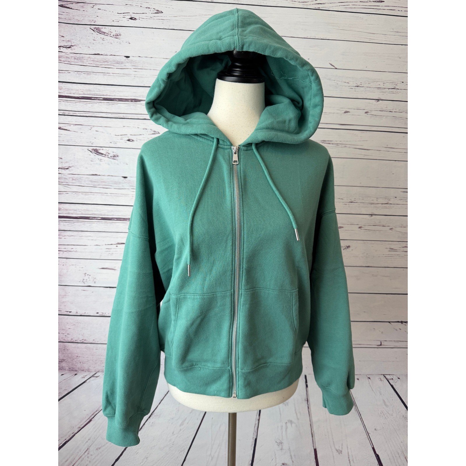 Abercrombie & Fitch Sunday Hooded Full Zip Jacket Sweatshirt Medium Green NWT