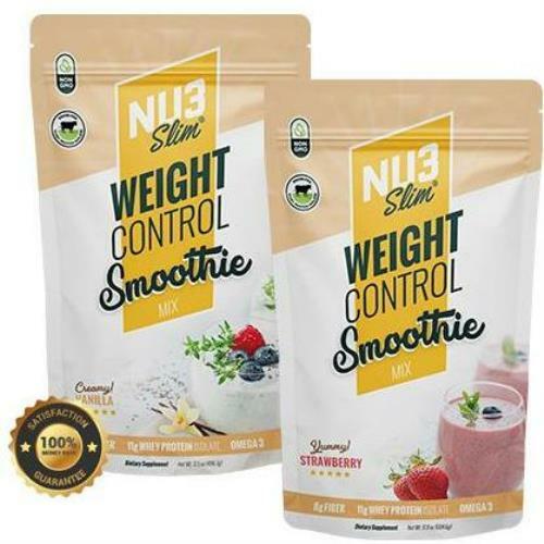 NU3 Slim - 2 Pack Deal Vanilla and Strawberry - The Weight Control Smoothie 17oz