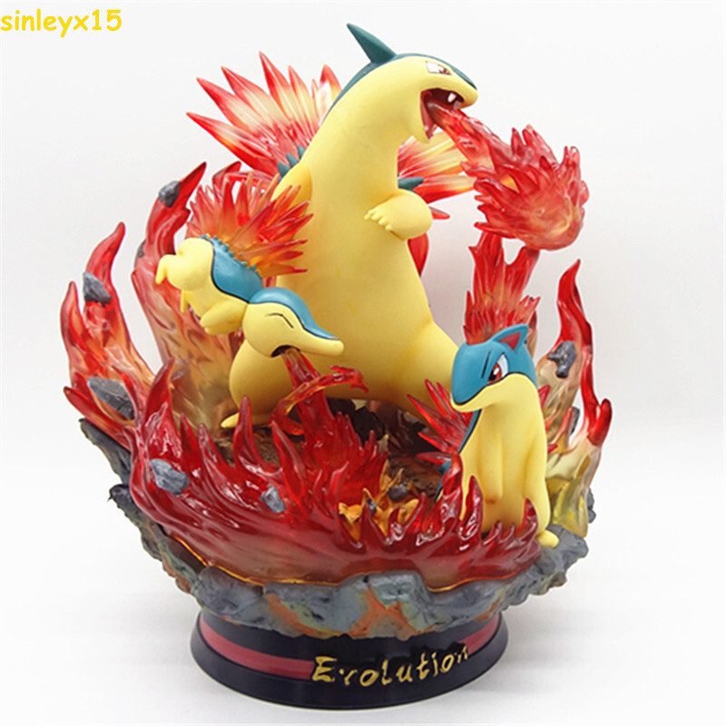 Cartoon Monsters Typhlosion Flame Wheel Figure Statue Model Collection Gift PK
