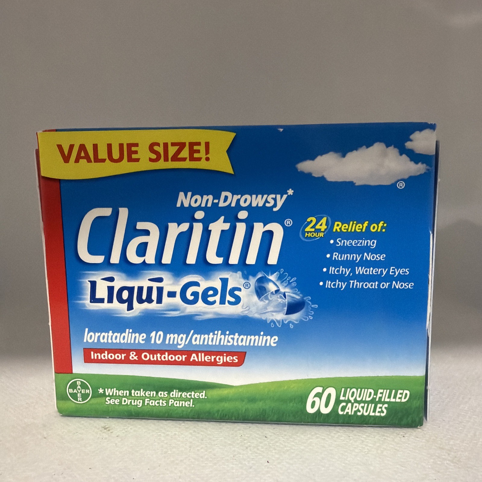 Claritin Liqui-Gels Non-Drowsy Allergy Relief Capsules - 60 Count Exp 03/2028 Claritin Liqui-Gels Non-Drowsy Allergy Relief Capsules - 60 Count Exp 03/2028