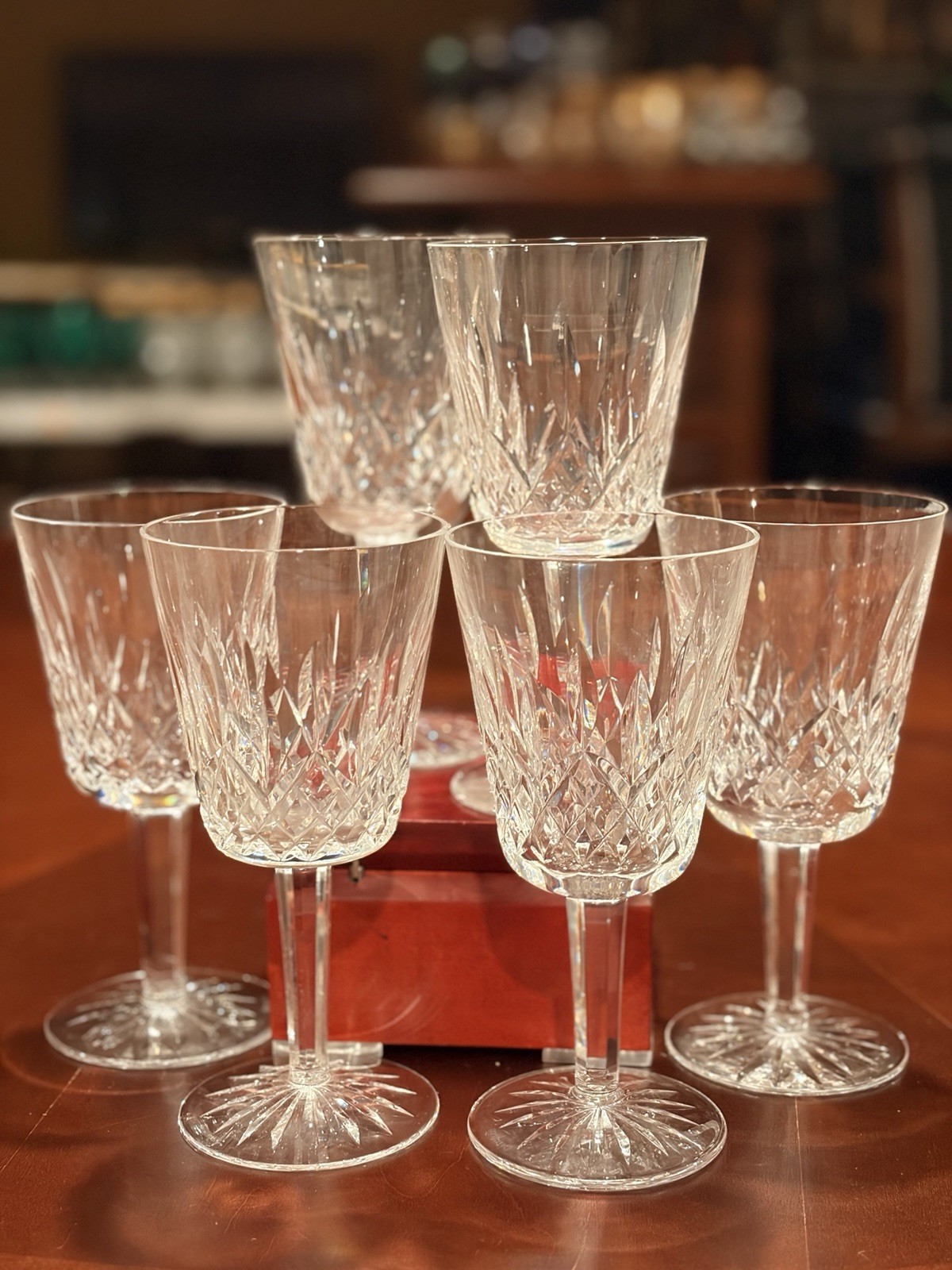 Vintage Waterford Crystal Lismore Water Goblets Wine Glasses 7