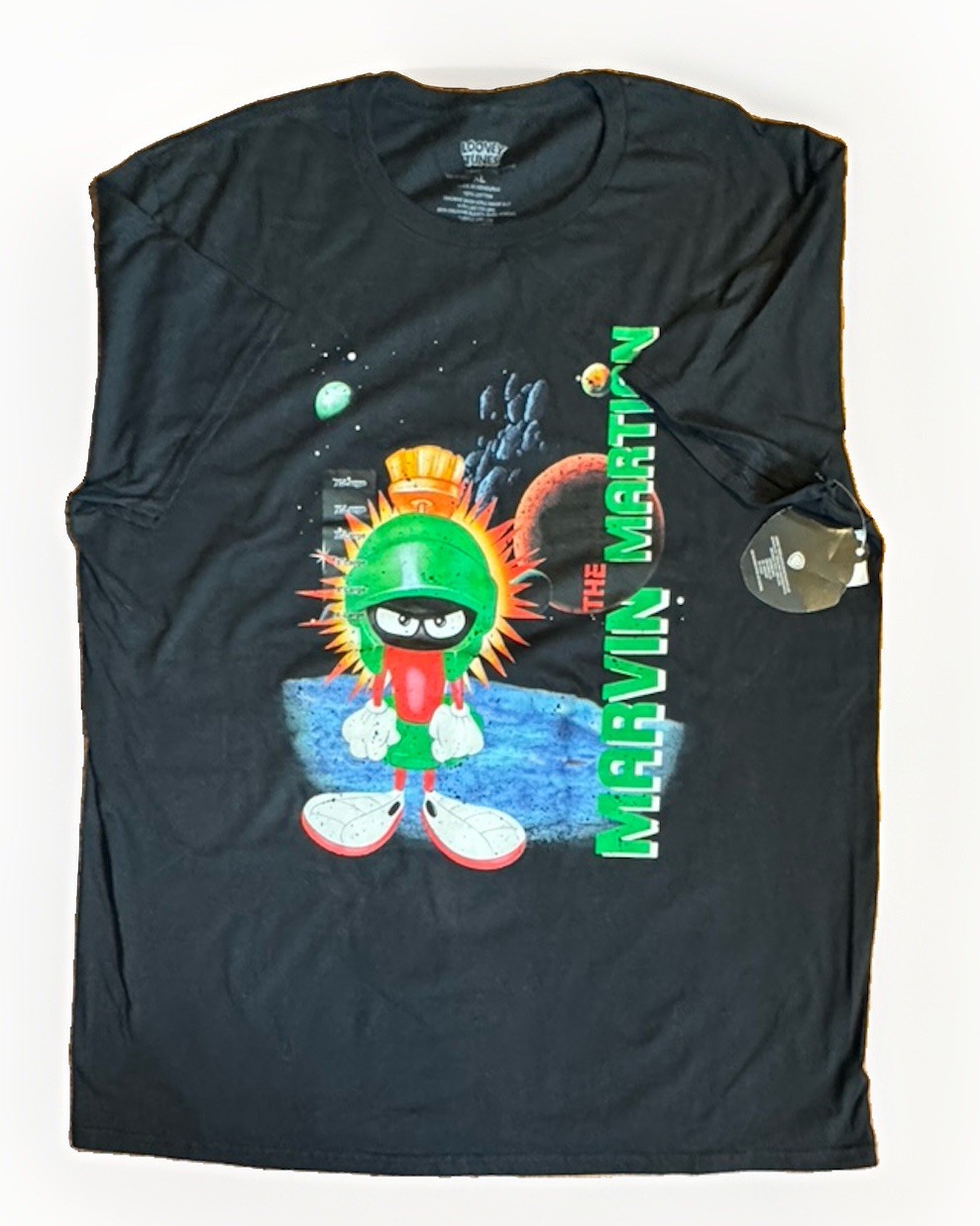 (XL) WB LOONEY TOONS MARVIN THE MARTIAN Vintage on Black T-shirt (XL) WB LOONEY TOONS MARVIN THE MARTIAN Vintage on Black T-shirt