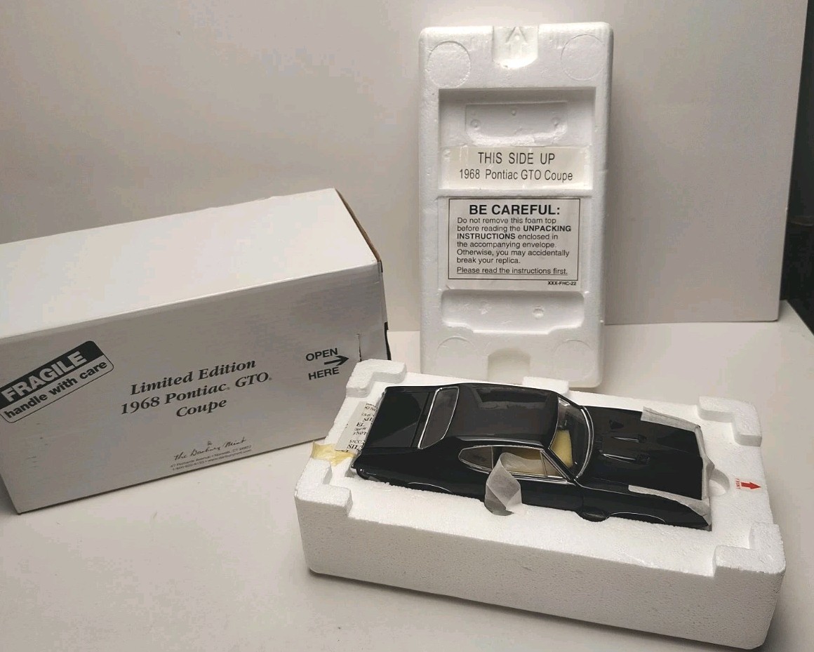 1968 Limited Ed Pontiac GTO Coupe Danbury Mint 1:24 diecast Black 180/2500 NEW 1968 Limited Ed Pontiac GTO Coupe Danbury Mint 1:24 diecast Black 180/2500 NEW