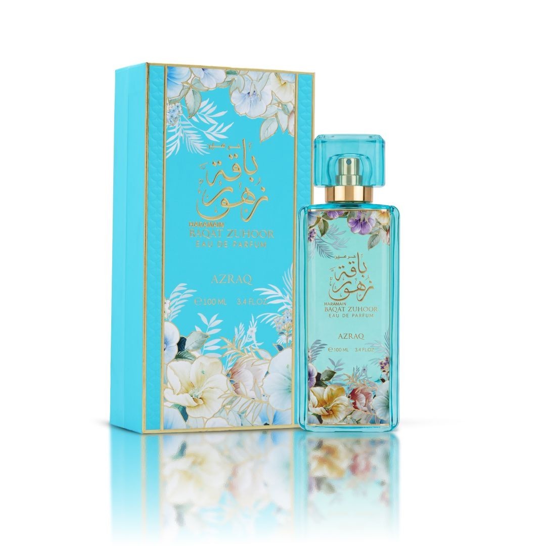 Baqat Zuhoor Azraq by Al Haramain 100ml Spray - Free Express Shipping