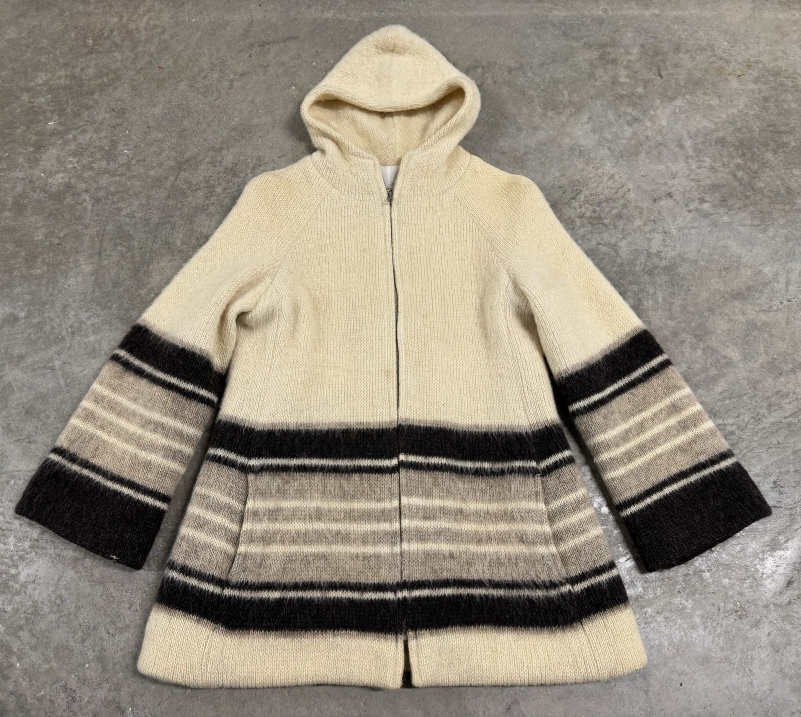 Vintage Hilda Wool Jacket Women’s Sm Hooded Sweater Icelandic Coat 70s Zip Up Vintage Hilda Wool Jacket Women’s Sm Hooded Sweater Icelandic Coat 70s Zip Up