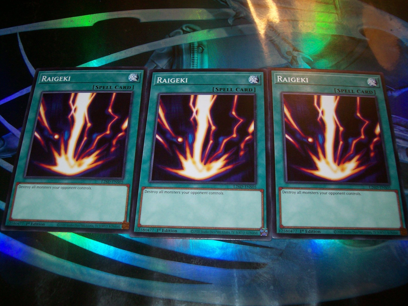 3x Raigeki 1st Edition Common L26D-ENS05 Yu-Gi-Oh 3x Raigeki 1st Edition Common L26D-ENS05 Yu-Gi-Oh