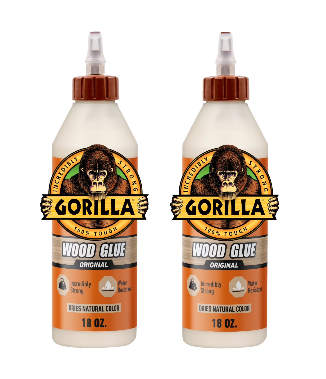 White Cream Wood Glue 18 oz Strong Bonding Adhesive for Woodworking PACK OF 2
