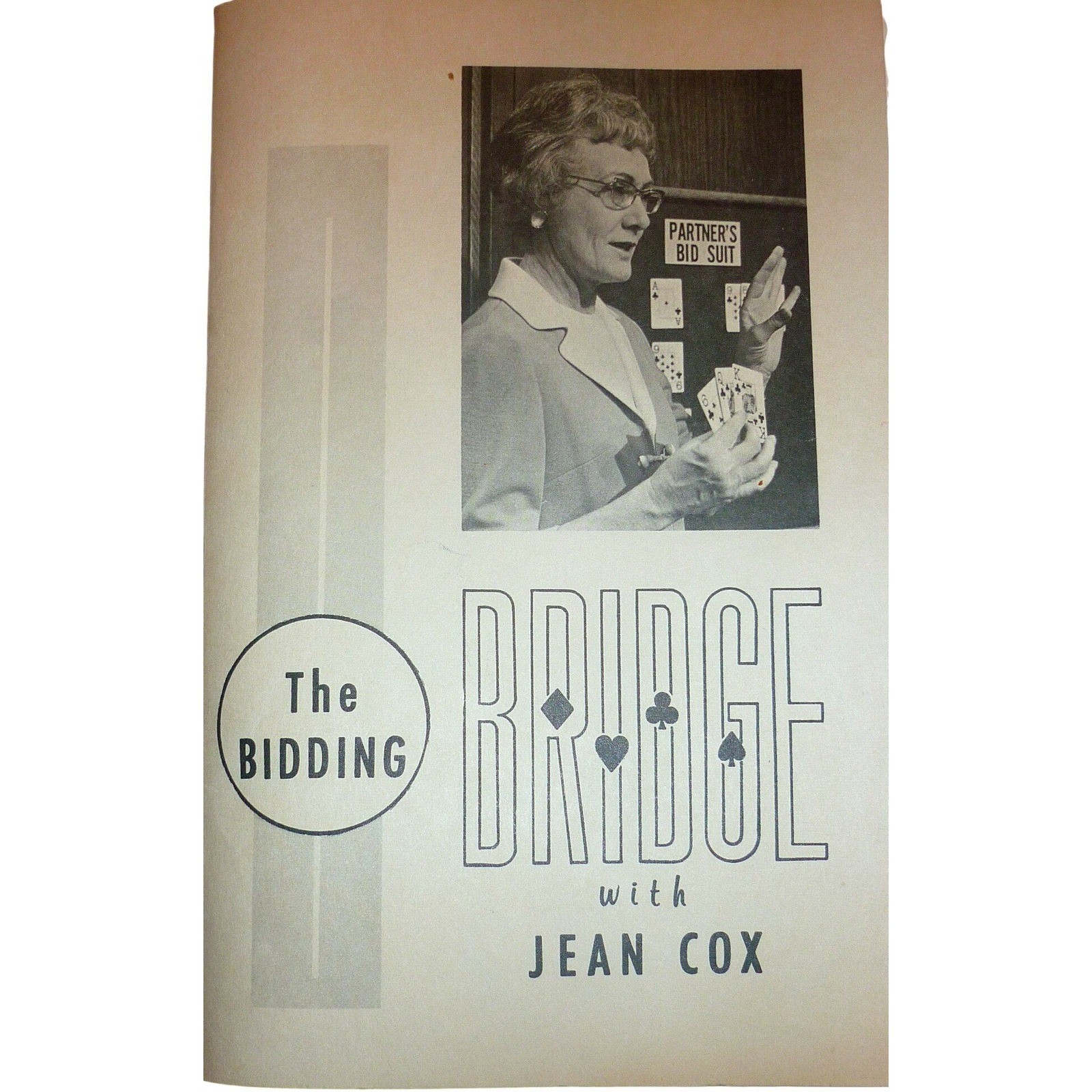 Vintage 1963 The Bidding Bridge with Jean Cox Instructional Booklet Card Game